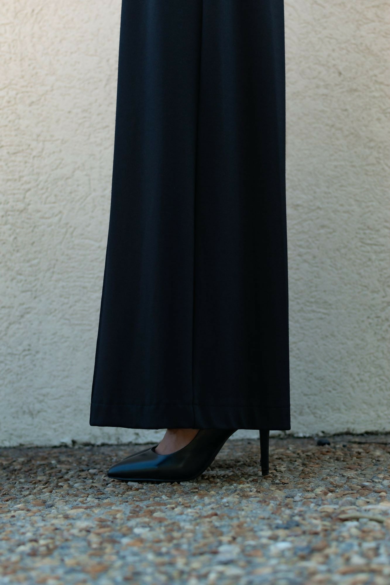 Morgan I Black Ponte Wide Leg Pant